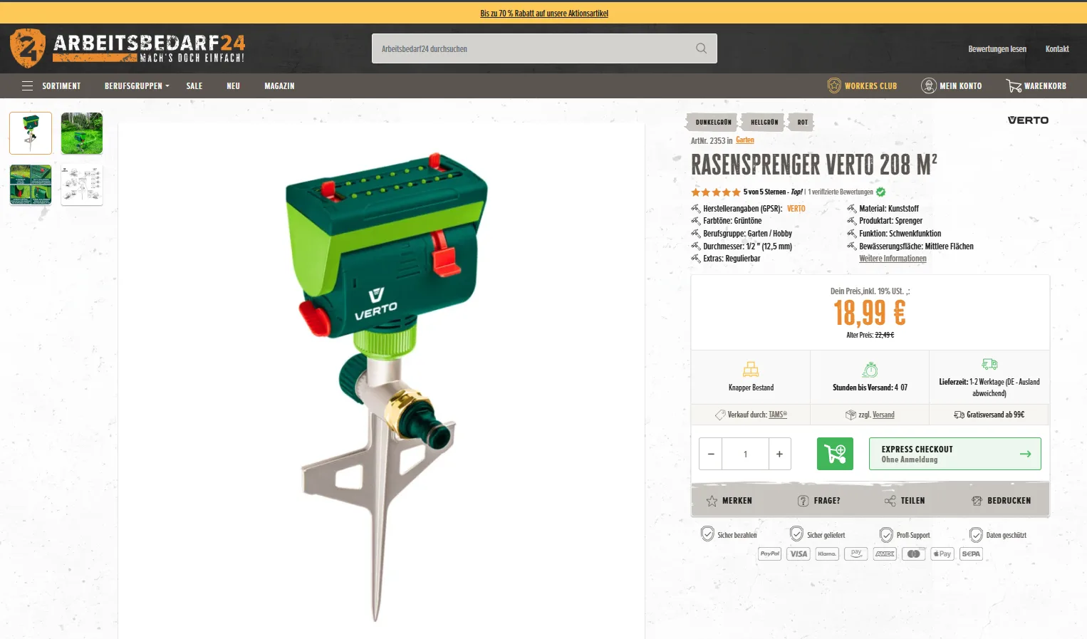 Neue Produktseite - Detailierte Übersicht aller wichtigen Infos, lebendiges Einkaufen