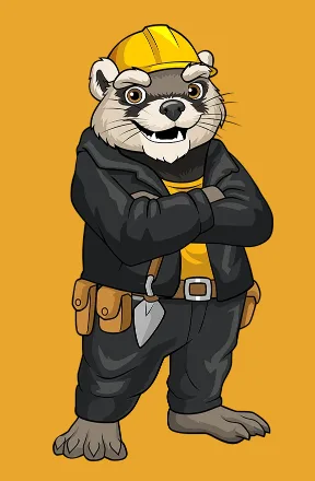 Herr Steinmader - ohne R. Das neue, markant-ikonische Maskottchen von Steinmader.